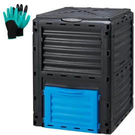 Azaeahom Garden Compost Bin 80 Gallon (300L) Large, Outdoor Composter from PP Material,Composting Box Easy Assembly & Many Vents, Fast Creation of Fertile Soil, Lightweight & Sturdy