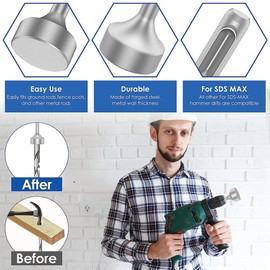 Clickinline 1 PCS SDS T Post Ground Rod Driver Hammer Drill Rod Converter Ground Rod Bit Driver Hammer Drill Rod Converter For Hammer Drill Grounding Rods