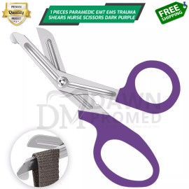 DawnProMed Paramedic EMT EMS Trauma Shear Nurse Scissor First Aid 7.25" Dark Purple German