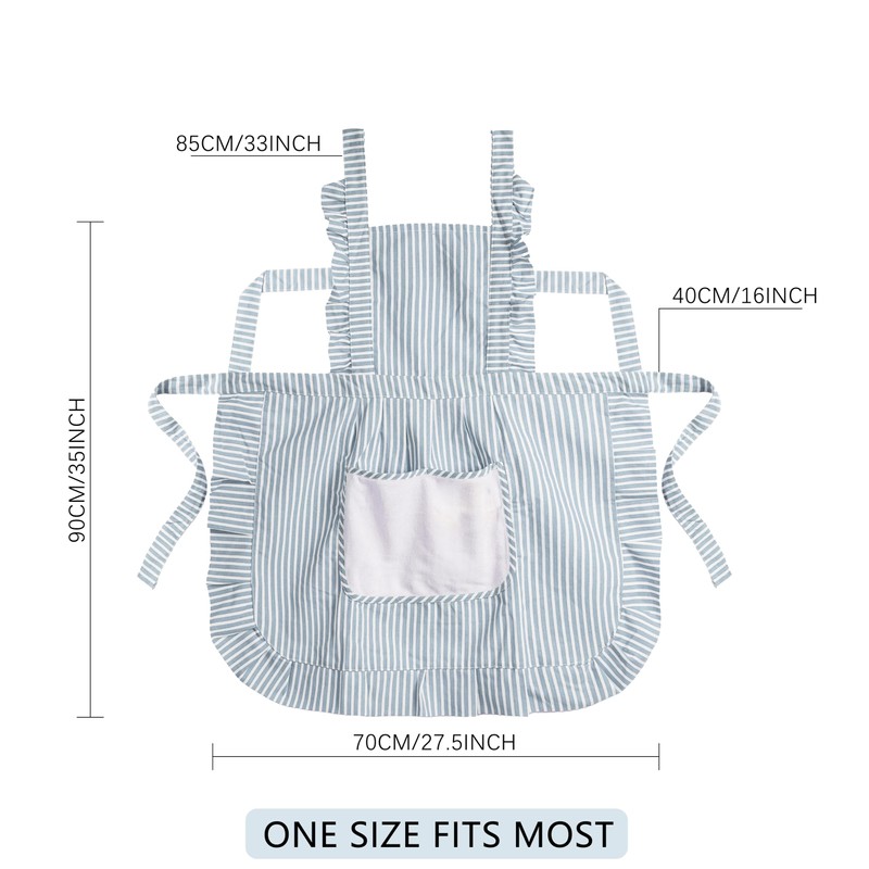 Ftuency Cute Cotton Apron for Women, Adjustable Bib Cooking Kitchen
