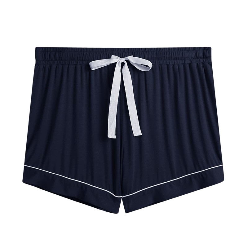 Womens Short Sleeve/Pj/Sleep Shorts Set Button From Pajamas Soft Comfy(Navy