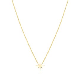 KristLand Gold Plated Titanium Steel Necklace Simple Design Rising Star Necklace with Adjustable Chain Party Beach Vacation Birthday Jewelry for Womens Ladies