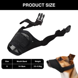 LOGJAM Small Dog Mesh Muzzle for Barking, Soft Breathable Dog Mouth Guard to Muzzles Prevent Biting Allow Panting Drinking