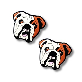 TCHARIRY English Bulldog Dog Shoe Charms - Cute Animal Decoration Charms Gift for Boys Kids Teens and Adults - Set of 2