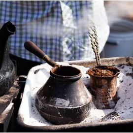 Euro Tische Turkish Coffee Pot, Copper, High-Quality Handmade Copper Jug, Cezve Mocha Pot for Turkish Arabic and Greek Coffee (2 x 150 ml, 320 ml)