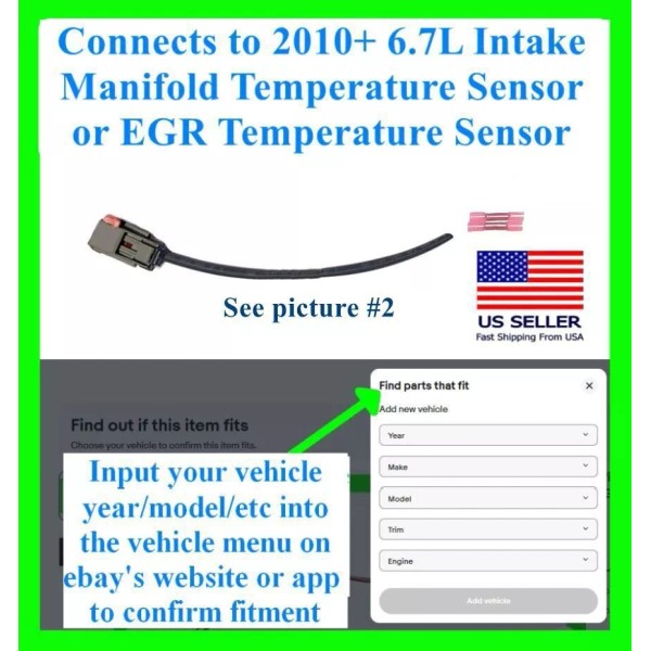 fits Ram 2500 3500 6.7L Intake Air or EGR Temperature