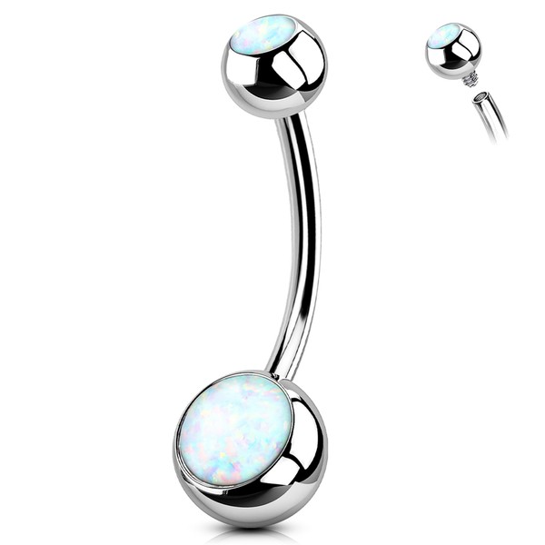 Melighting 14G Titanium Belly Bar Internally Threaded Belly Bars Titanium