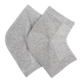 2 Pairs Moisturizing Heel Socks for Dry Cracked Heel Toeless Gel Socks Foot Care Hydration and Repair (Grey, 2 Pairs)