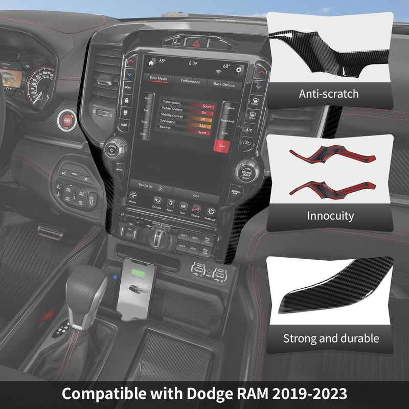 CheroCar Center Console GPS Navigation Screen Side Panel Trim Cover