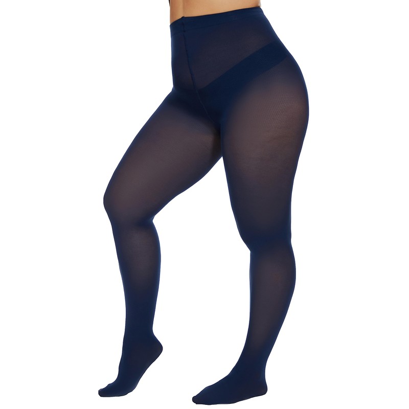 CozyWow Plus Size Tights for Women 80D Soft Solid Color