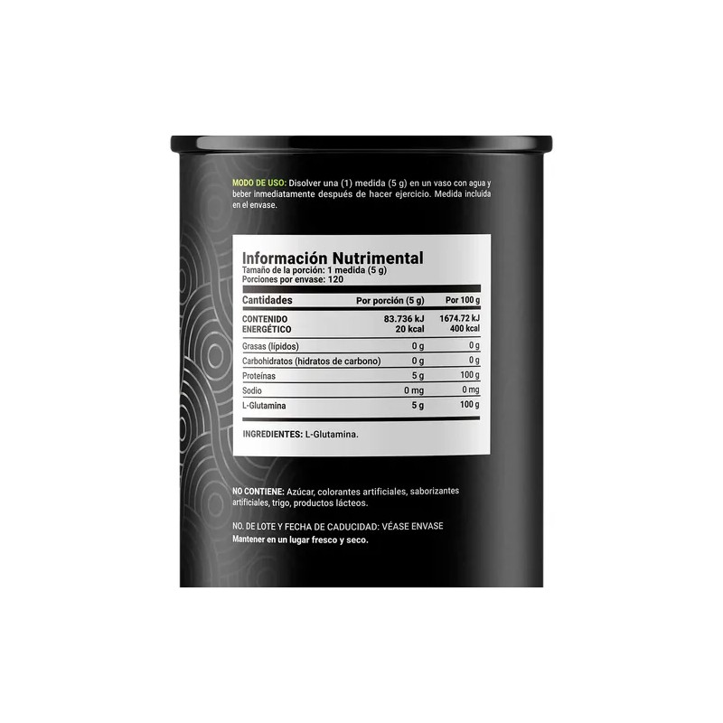 Glutamina Micronizada 120 Servicios. B Life Pure Glutamine. Sabor 600