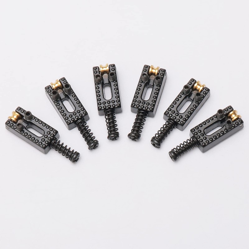 Unxuey Guitar Tremolo Saddles, 6 Pcs Electric Guitar Roller Bridge