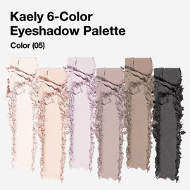 Kaely 6 Color Eyeshadow Makeup Palette, 6 Light Nude Dark Nude Brown & Purple Dark Brown Black Eyeshadows Palette, Everyday Matte Finish Eye Makeup Looks, Travel Friendly Size, Built-in Mirror 05#