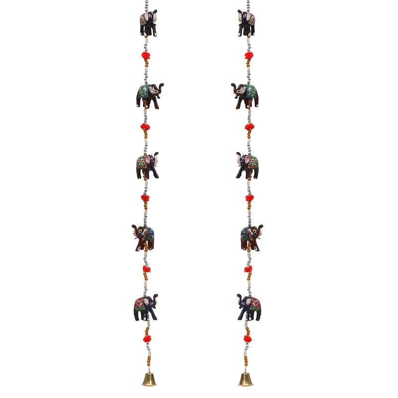 Zap impex Home Decor 10 Hand Painted Rajasthani Elephants with