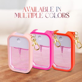 TERPINK Silicone Case Compatible with Touchland Hand Sanitizer Spray, Protective Case with Keychain for Power Mist and Glow Mist 1 fl oz, Hand Sanitizer Spray Accessory (Colourful 1, 3 Pack)