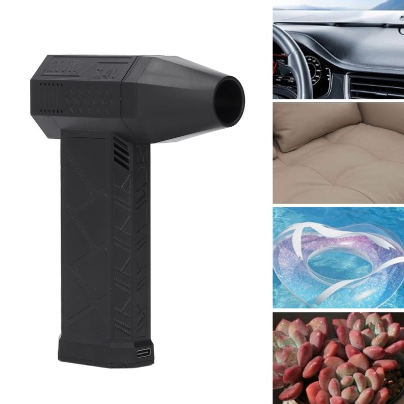 200W Mini Jet Blower Rechargeable 3 Gear Adjustable Cordless 130000RPM