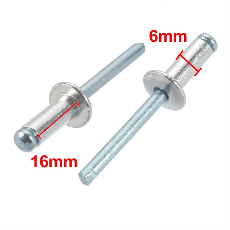 sourcing map Aluminum/Steel Open End Blind Rivets 6 mm x