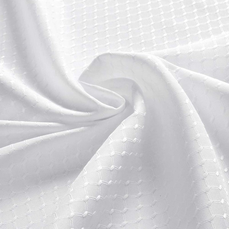 EurCross White Waffle Shower Curtain,Heavy Duty Polyester Water-resistant Machine Washable