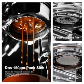 Puck Screen 51 mm, 2 Pieces Puck Sieve 316 Stainless Steel Portafilter Reusable, 1.7 mm Thickness 150 μm Puck Screen, Espresso Sieve for Cafés, Pastry Shops and Offices