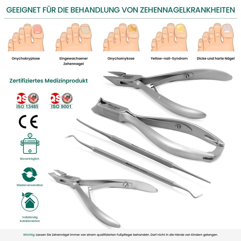 Podiatry Tool Kit by Blizzard – 5 Piece Set with