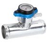 38mm/1.5in Inline Radiator Hose Filler Aluminum With Temperature Gauge for