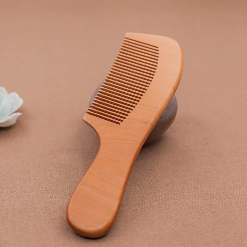 LALAFINA Comb, Wooden Comb, Handmade, Wooden Comb, Peach Wood, Fine