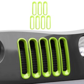 SQQP Grill Insert Grille Inserts Cover Fit for 2007-2018 Jeep Wrangler JK JKU,Green