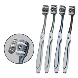 Vonmerie 4X One-Piece Toothbrushes Ultra Soft - Soft Toothbrushes for Toothpaste Care, BPA-Free (0.1mm) - Ergonomic Handle - Toothbrushes Pack of 4 - Colour Sorted