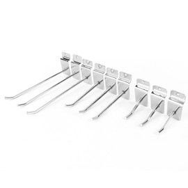 Yosoo Health Gear Slat Wall Panel Hooks, 25pcs Slatwall Hooks, 6 Inch (15cm) Stainless Steel Wall Panel Hooks, Slat Board Display Shelves Hooks, Slat Wall Fixtures, Silver