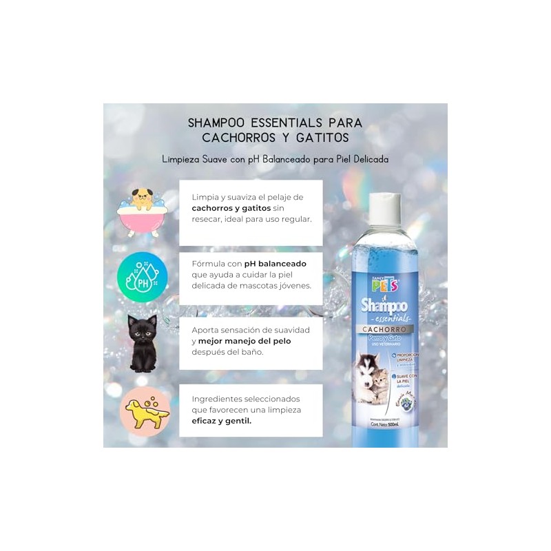 Fancy Pets Shampoo Essentials para Cachorros y Gatitos 500 ml