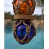 St/5 Japanese Glass Fishing Buoys 5 Assorted Colors Roped Together