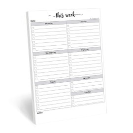 321Done Weekly Checklist Notepad - 50 Sheets (5.5" x 8.5") - This Week to Do Notepad Tear Off Planning Pad, Planner Checklist Organizing - Made in USA - Simple Script