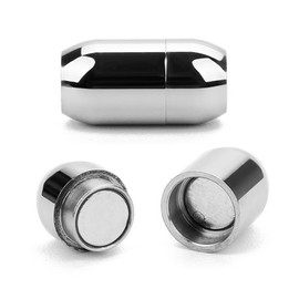 Linsoir Beads - Broche magnético de acero inoxidable con agujero interior de 3 mm/4 mm/5 mm/6 mm/8 mm