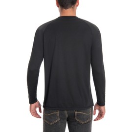 Runceptual Men's Sun Protection Shirts UPF 50+ UV Long Sleeve Rash Guard Shirts Lightweight Quick Dry for Fishing Swimming Running Hiking Black XL