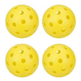OMYOPY 4 Pack Outdoor Pickleball Balls with 40 Holes, Yellow High Bounce Durable Practice Pickle Ball for All Skill Levels Players,USAPA Approved and Sanctioned for Tournament Play