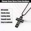 Fiusem Cross Necklace for Men, Black Mens Cross Necklaces with