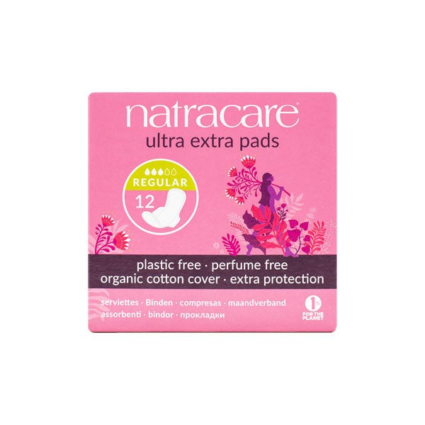 Natracare Regular Ultra Extra Pads, 12 ct