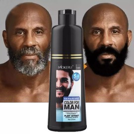Champú oscurecedor negro tinta tinta barba cabello barba permanente 200 ml