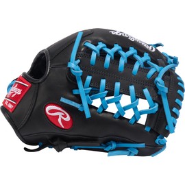 Rawlings | R9 Contour Series Baseball Glove | 11.5" | Right Hand Throw | Black/Columbia Blue