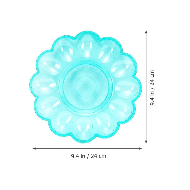 DEARMAMY 3Pcs Easter Egg Plates: Deviled Egg Dishes - 9.4Inches