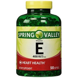 Spring Valley E Vitamin Dietary Supplement, Softgels, 500 ct