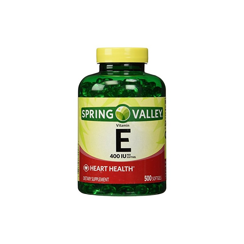 Spring Valley E Vitamin Dietary Supplement, Softgels, 500 ct
