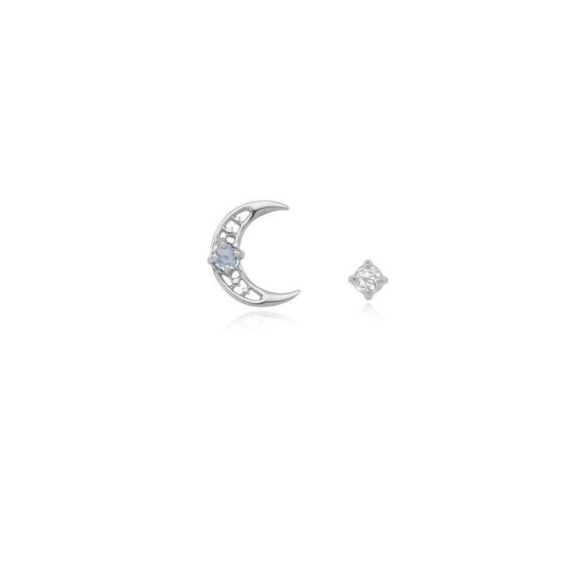 [Custom Made] Libra Dear Moon Sapphire Unbalanced Constellation Earrings OTE120619B
