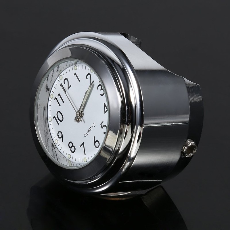 'Qiilu 7/8 "1 Motorcycle Handlebar Mount Clock Perfect Time Keep