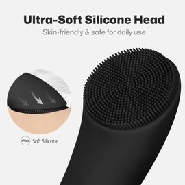 Facial Cleansing Brush and Silicone Face Scrubber for Daily Skincare Routine, PRITECH Facial Cleansing Brush, Rechargeable Silicone Face Scrubber with Heat