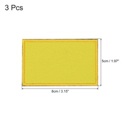 MECCANIXITY Solid Yellow Flag Patch Flags Embroidered Patches Blank DIY Flags Patch 8x5cm/3.15x1.97 Inch for Vest Clothes Backpacks Hats,DIY Crafts Caps,Pack of 3