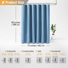 BTTN 78 Inch Long Shower Curtain - Blue Linen Textured