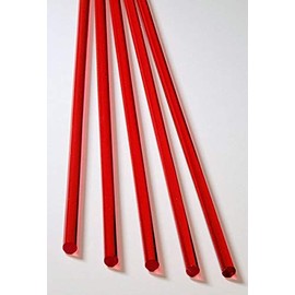 5 Pcs 1/4â Diameter x 18â Inch Long Color RED Clear Translucent Acrylic Plexiglass Lucite Rods - .25 Dia - 6.35mm
