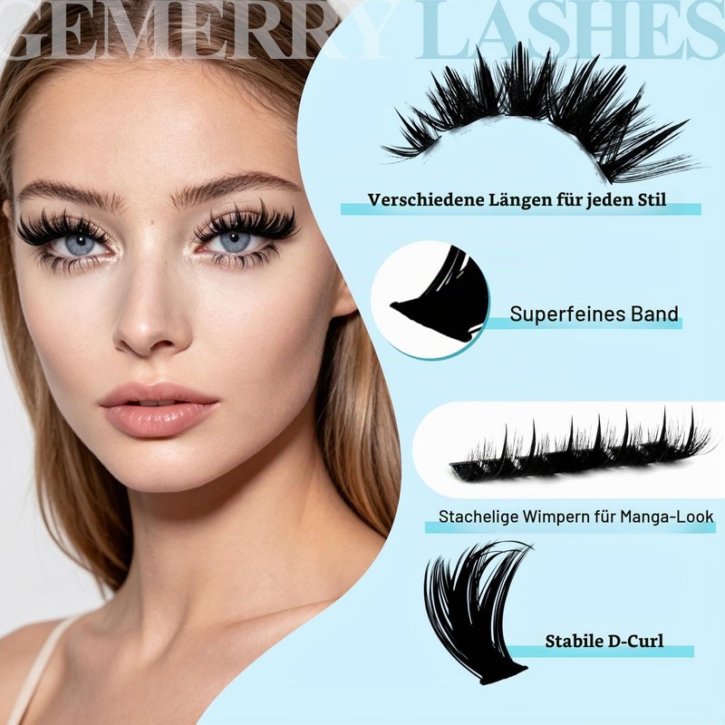 GEMERRY Manga Eyelash Extensions Kit 80D + Bond + Seal