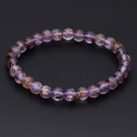 Shinjuku Gin no Kura, 0.2 inch (6 mm) Ball, Garden Amethyst Bracelet, Length 6.5 - 6.9 inches (16.5 - 17.5 cm), S - L Size, February, Birthstone, Natural Stone, Power Stone, 17cm (Women's M)